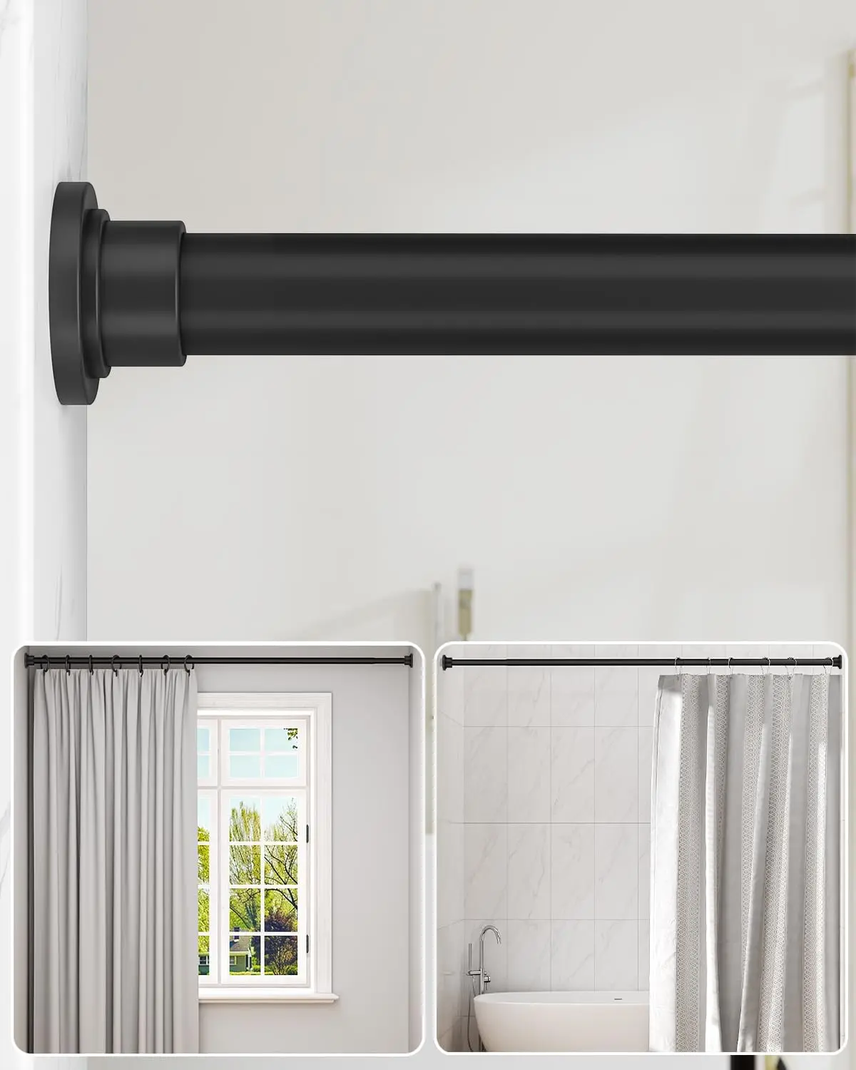 Heavy Duty Tension Shower Curtain Rod 42-83 Inches for Bathroom, Window, Non-Slip, Adjustable with Strong Spring Pole for Clo
Heavy Duty Tension Shower Curtain Rod 42-83 Inches for Bathroom, Window, Non-Slip, Adjustable with Strong Spring Pole for Clo