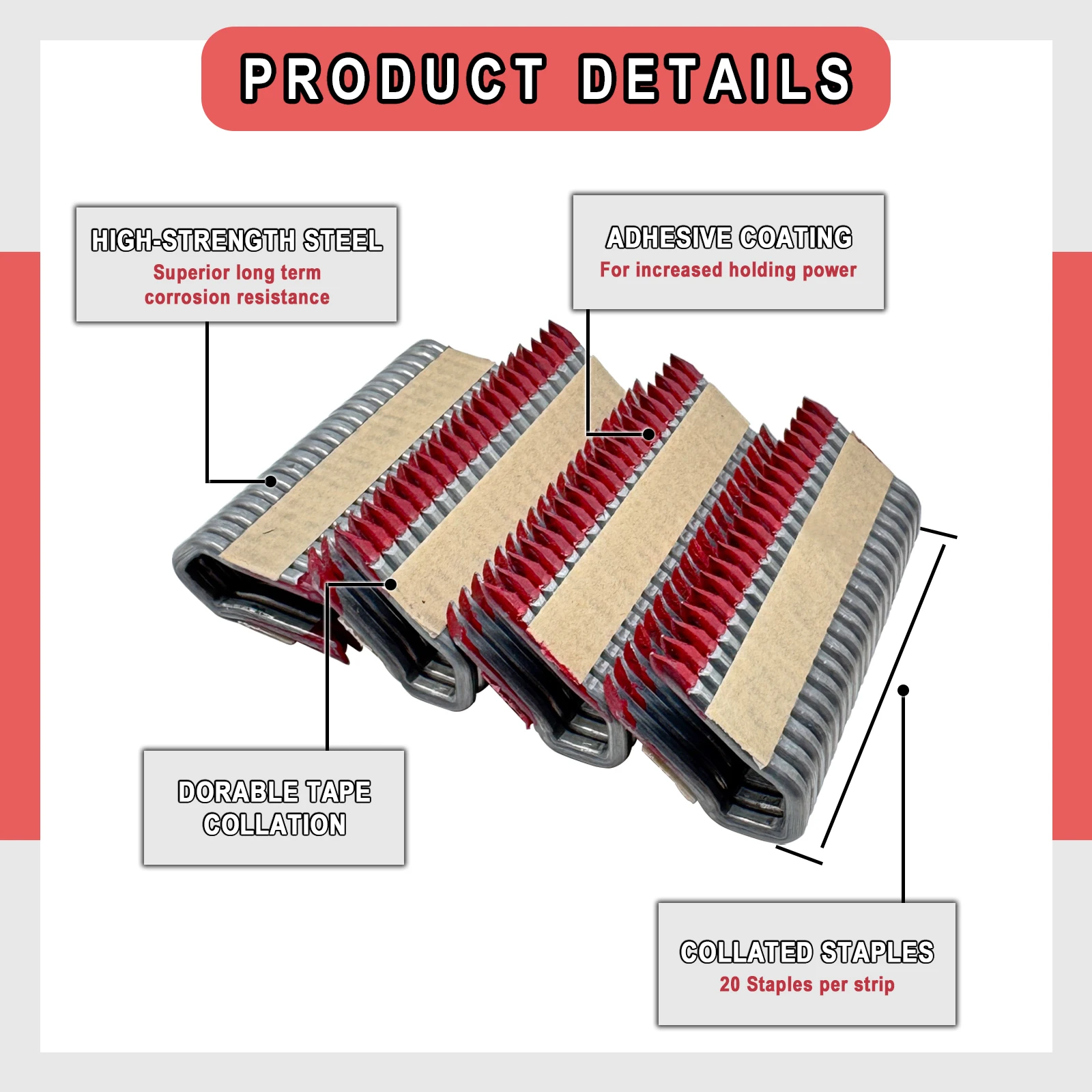 120PCS Fence Staples Built for Farm and Garden Fencing Nailer, Using Rugged 9 Gauge Core with Durable 40mm Barbed Length
120PCS Fence Staples Built for Farm and Garden Fencing Nailer, Using Rugged 9 Gauge Core with Durable 40mm Barbed Length