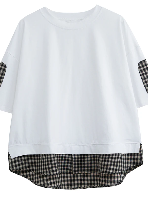 plus Size Women's Summer T-irt Plaid Splicing Loose ort Sve Belly Covering Casual Comfortable round Ne Top
plus Size Women's Summer T-irt Plaid Splicing Loose ort Sve Belly Covering Casual Comfortable round Ne Top