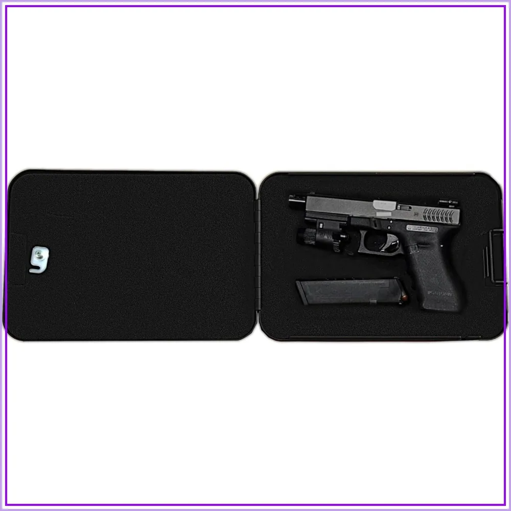 Portable Gun Safe for Handgun, Steel Lock Box for Car, Bedroom & Nightstand, Large 9.4x6.6x1.8in
Portable Gun Safe for Handgun, Steel Lock Box for Car, Bedroom & Nightstand, Large 9.4x6.6x1.8in