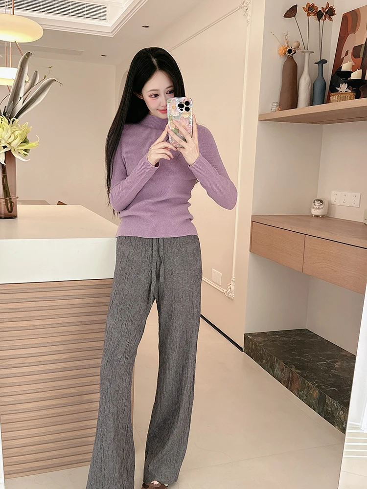 Женский круглый вязаный свитер из чистой тонкой шерсти, повседневная одежда, мягкая шерстяная ткань, длинный рукав, согревающий эффект
Женский круглый вязаный свитер из чистой тонкой шерсти, повседневная одежда, мягкая шерстяная ткань, длинный рукав, согревающий эффект