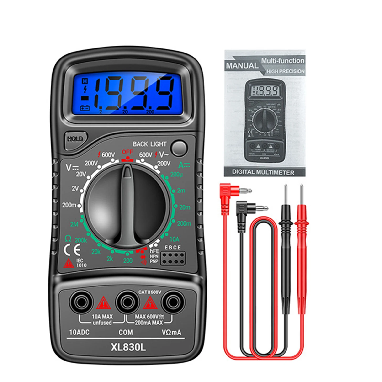 Handheld Digital Multimeter LCD Backlight Portable AC/DC Ammeter Voltmeter Ohm Voltage Tester Meter Multimetro
Handheld Digital Multimeter LCD Backlight Portable AC/DC Ammeter Voltmeter Ohm Voltage Tester Meter Multimetro