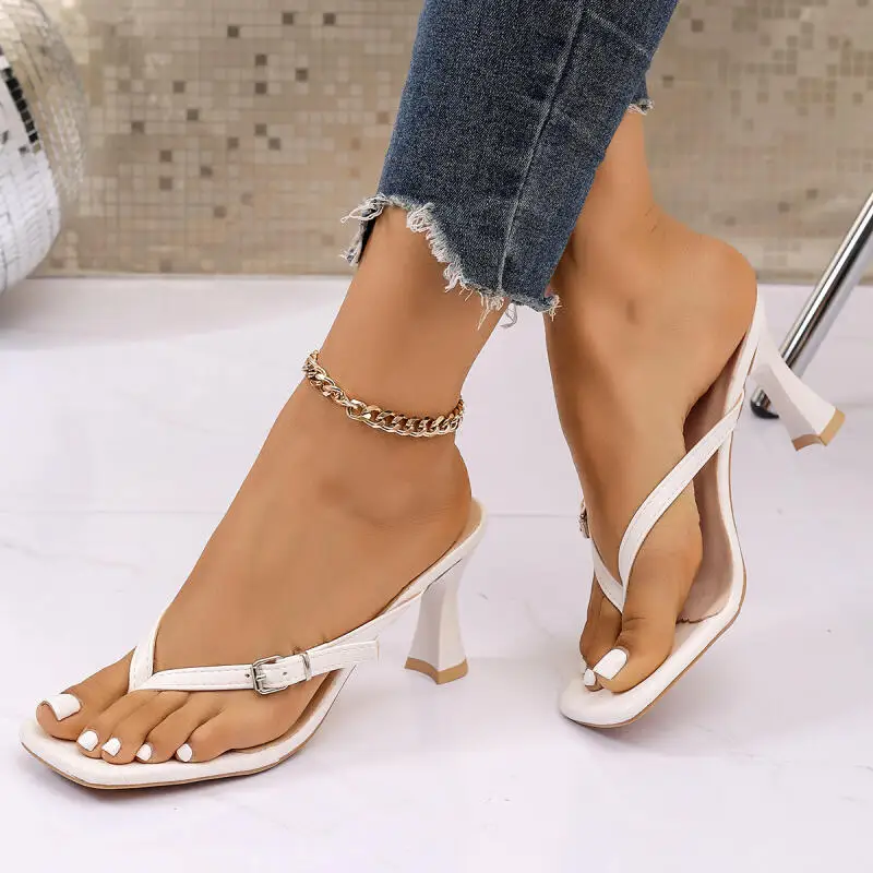 Fashion Metal Buckle High Heel Flip Flops Women Summer 2026 Elegant Stilettos Clip Toe Sandals Plus Size Woman Designer Slippers
Fashion Metal Buckle High Heel Flip Flops Women Summer 2026 Elegant Stilettos Clip Toe Sandals Plus Size Woman Designer Slippers
