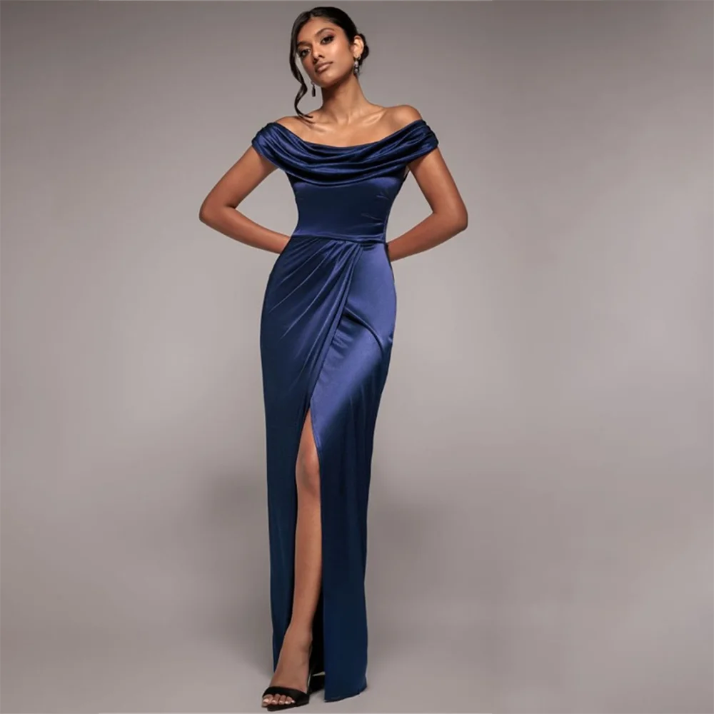 Women's Formal Evening Gowns Sleeveless Evening Dresses Off Shoulder Prom Dresses Pleated High Split Formal Cocktail Gowns Dress
Women's Formal Evening Gowns Sleeveless Evening Dresses Off Shoulder Prom Dresses Pleated High Split Formal Cocktail Gowns Dress