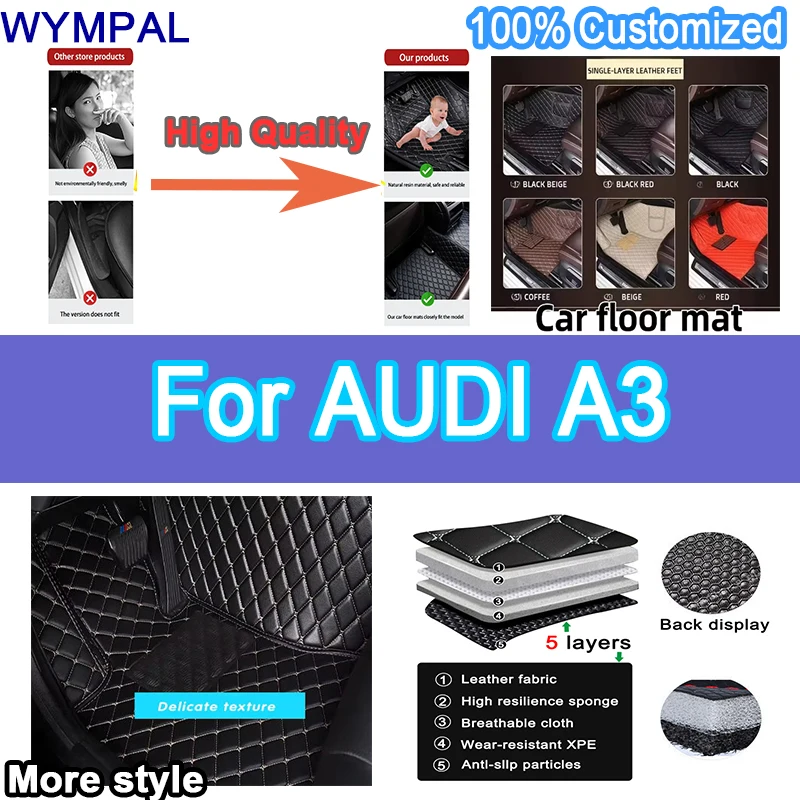 Luxury Car floor mats Custom For AUDI A3 Hatchback/Sportback 2013 2014 2015 2016 2017 2018 foot Pads automobile carpet cover
Luxury Car floor mats Custom For AUDI A3 Hatchback/Sportback 2013 2014 2015 2016 2017 2018 foot Pads automobile carpet cover
