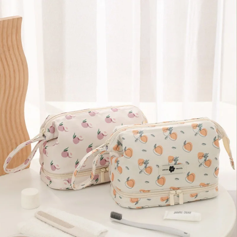 Cute Fruit Pattern Waterproof Cosmetic Bag, Dual Zipper Large Capacity Travel Toiletry Storage Case
Cute Fruit Pattern Waterproof Cosmetic Bag, Dual Zipper Large Capacity Travel Toiletry Storage Case