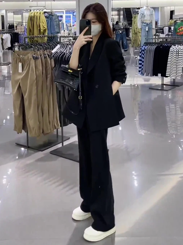 Spring Autumn Fashion High Slit Suit Jacket Drapey Slim Straight Leg Pants Two Piece Set Women's Stylish Business Casual Outfit
Spring Autumn Fashion High Slit Suit Jacket Drapey Slim Straight Leg Pants Two Piece Set Women's Stylish Business Casual Outfit
