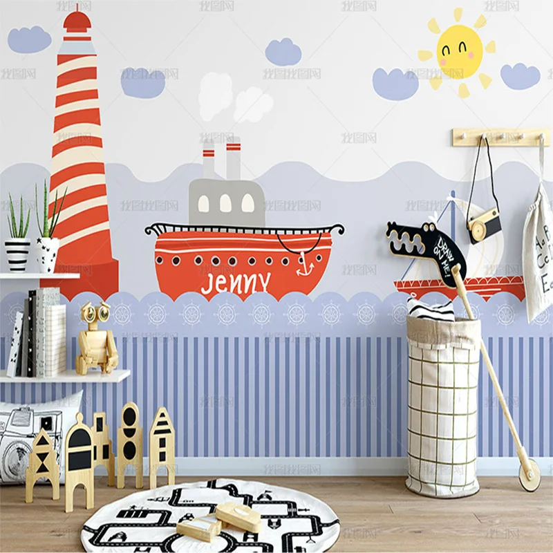 Customized product 3D hand painted cartoon boat lighthouse wallpaper children's room background early education mural boy girl
Customized product 3D hand painted cartoon boat lighthouse wallpaper children's room background early education mural boy girl