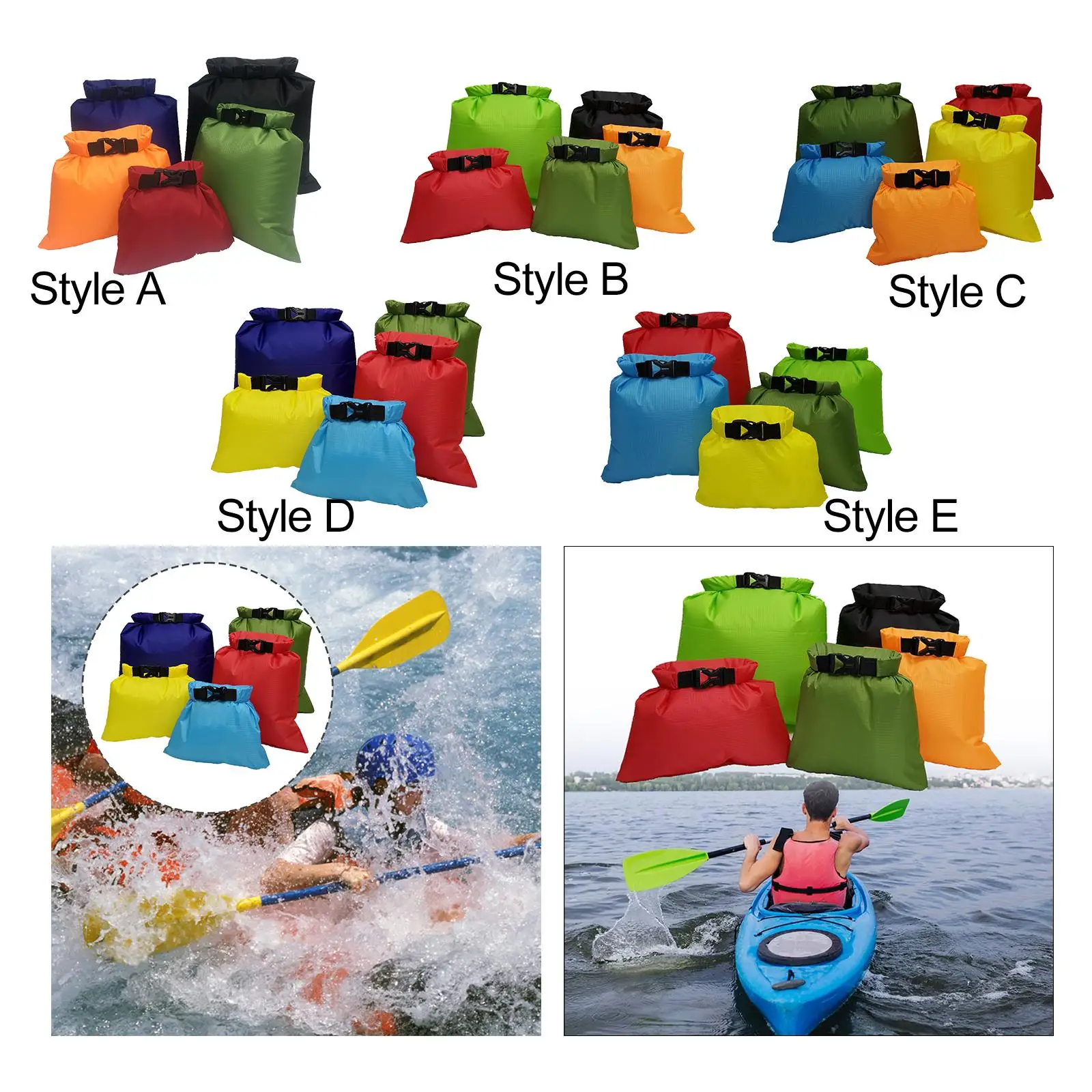 5 Pieces Drying Sack Marine Dry Bags Sturdy Multiple Sizes for Fishing Swimming
5 Pieces Drying Sack Marine Dry Bags Sturdy Multiple Sizes for Fishing Swimming