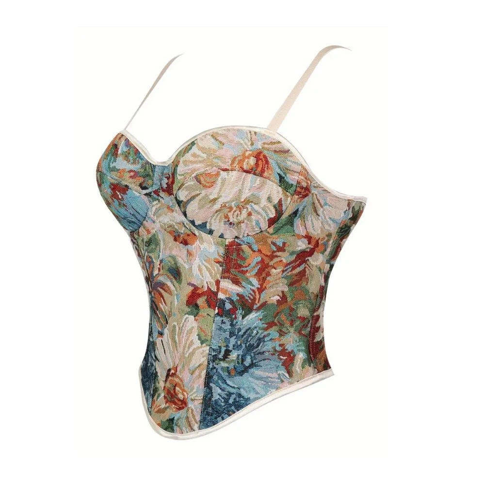 Retro Brown Renaissance Women Going Out Cropped Top Lace Up Boned Floral Print Vest Tank Women Corset
Retro Brown Renaissance Women Going Out Cropped Top Lace Up Boned Floral Print Vest Tank Women Corset