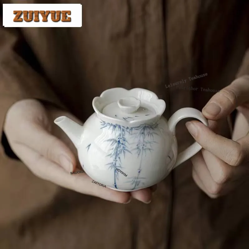 150ml Jade Mud Handmade Teapot Hand-painted Bamboo With Ball Hole Filter Retro Pot Tea Making Kettle Drinkware Ornaments Craft
150ml Jade Mud Handmade Teapot Hand-painted Bamboo With Ball Hole Filter Retro Pot Tea Making Kettle Drinkware Ornaments Craft