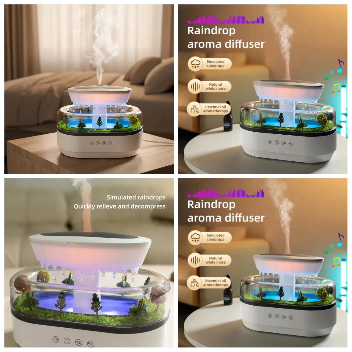 Raindrop Scene Aromatherapy Diffuser Electric Air Mist Humidifier
Raindrop Scene Aromatherapy Diffuser Electric Air Mist Humidifier