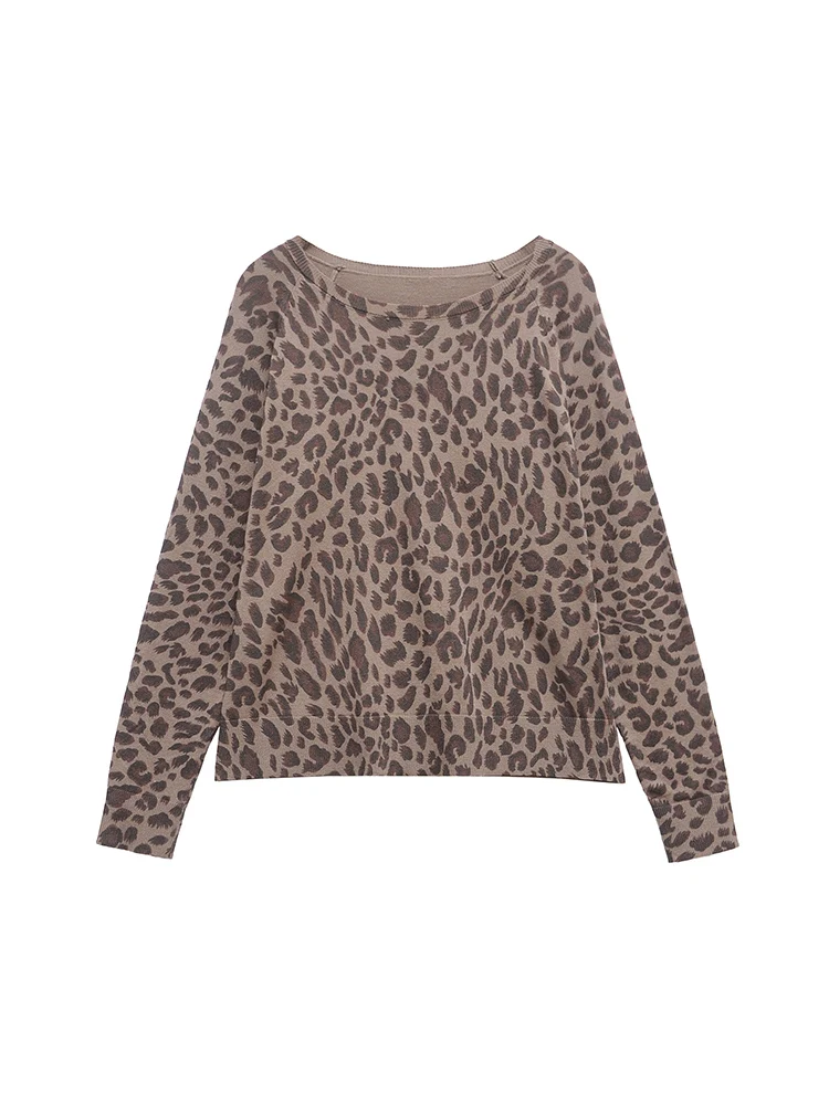 Willshela Women Fashion Leopard Printed Knitted Pullover Sweater Vintage O-Neck Long Sleeves Female Chic Lady Tops
Willshela Women Fashion Leopard Printed Knitted Pullover Sweater Vintage O-Neck Long Sleeves Female Chic Lady Tops