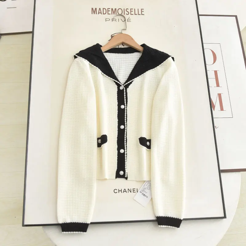 Retro Knitted Cardigan Sweater Navy Collar Slimming Design Autumn New Sle Women's Faion Outerwear Casual Comfortable Knit...
Retro Knitted Cardigan Sweater Navy Collar Slimming Design Autumn New Sle Women's Faion Outerwear Casual Comfortable Knit...