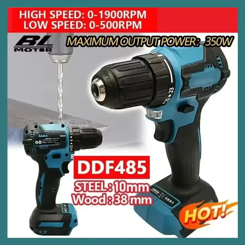 18V DDF485 10MM LXT Compact tool Multi-function screwdriver Impact brushless drive Rechargeable brushless drill Fit Makita
18V DDF485 10MM LXT Compact tool Multi-function screwdriver Impact brushless drive Rechargeable brushless drill Fit Makita