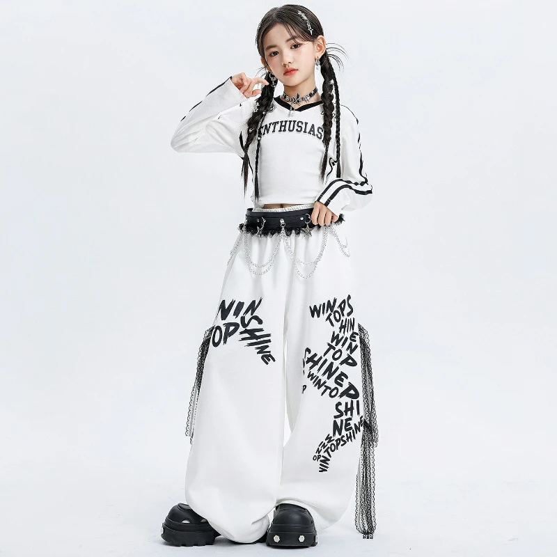 Girls Street Dance Clothes Long Sleeve Top Baggy Pants Cool Catwalk Concert Performance Costume Group Fashion Stage Clothing Set
Girls Street Dance Clothes Long Sleeve Top Baggy Pants Cool Catwalk Concert Performance Costume Group Fashion Stage Clothing Set