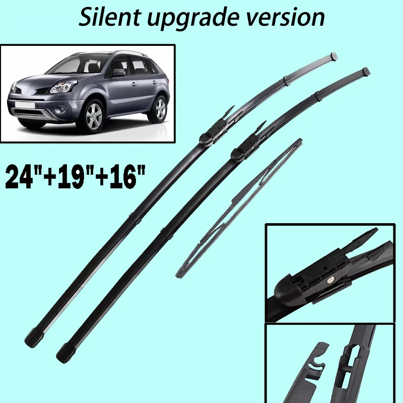 Front & Rear Wiper Blades Set For Renault Koleos MK1 2008 - 2015 Windshield Windscreen Window Brushes 24"+19"+16" Silent upgrade
Front & Rear Wiper Blades Set For Renault Koleos MK1 2008 - 2015 Windshield Windscreen Window Brushes 24"+19"+16" Silent upgrade