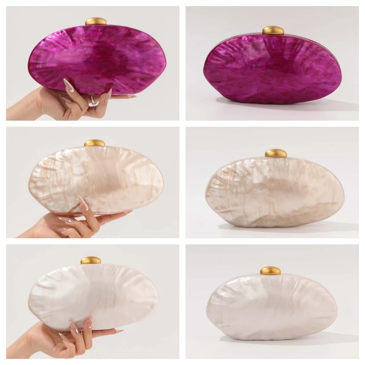 Shell Egg Pearl Handmade Mermaid Series White Pearl Effect Hard Shell Bag New Wedding Dress For Bride Evening Handbag And Purse
Shell Egg Pearl Handmade Mermaid Series White Pearl Effect Hard Shell Bag New Wedding Dress For Bride Evening Handbag And Purse