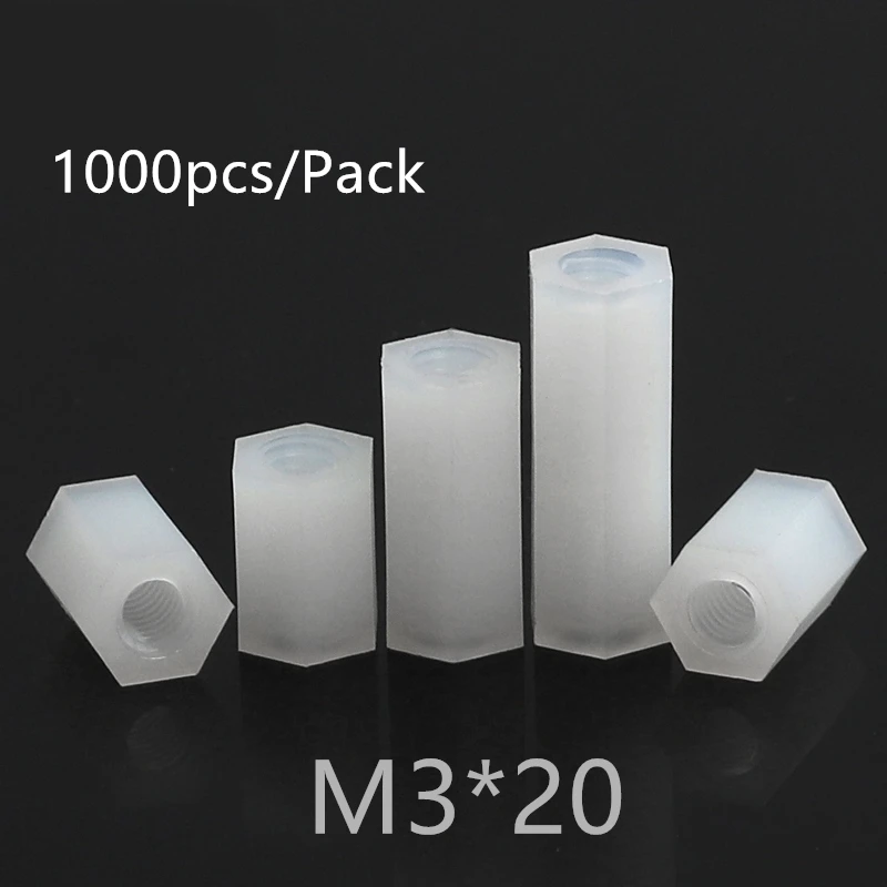 1000pcs M3*20 M3x20 Nylon Standoff Spacer PCB Female Column Flat Head Double Pass Nylon Plastic Thread Screws Hex Long Nuts
1000pcs M3*20 M3x20 Nylon Standoff Spacer PCB Female Column Flat Head Double Pass Nylon Plastic Thread Screws Hex Long Nuts
