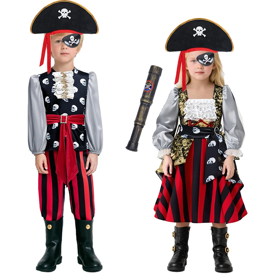 Girl Pirate Captain Costume Kids Party Performance Dress Boy Cosplay Pirate Captain Same Two-Piece Set Halloween Cosplay Clothes
Girl Pirate Captain Costume Kids Party Performance Dress Boy Cosplay Pirate Captain Same Two-Piece Set Halloween Cosplay Clothes