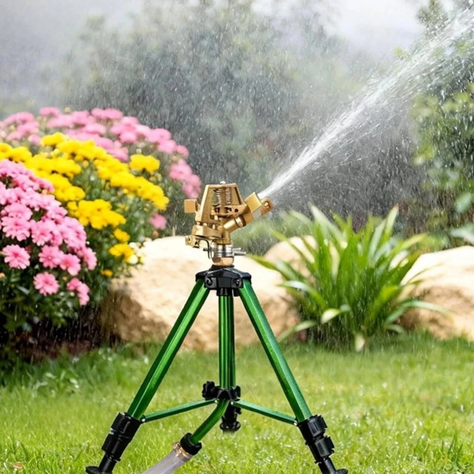 Rotating Tripod Sprinkler Easy Install 360 Degree Sprinkler Outdoor Watering Long Range High Pressure for Garden
Rotating Tripod Sprinkler Easy Install 360 Degree Sprinkler Outdoor Watering Long Range High Pressure for Garden