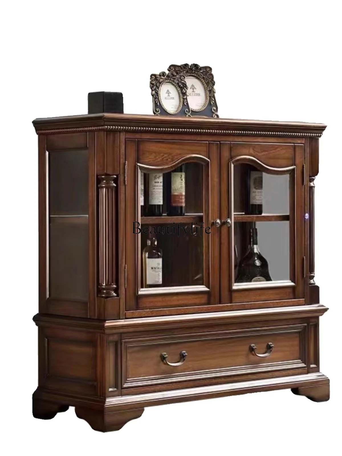 American-Style Solid Wood Double-Door Glass Display Sideboard Cabinet European-Style Living Room Wall Storage TV Cabinet
American-Style Solid Wood Double-Door Glass Display Sideboard Cabinet European-Style Living Room Wall Storage TV Cabinet
