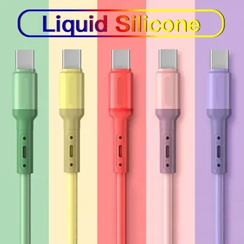 Fast charging USB C cable TYPE C Liquid soft silicone data cable for Huawei Xiaomi 1M mobile phones