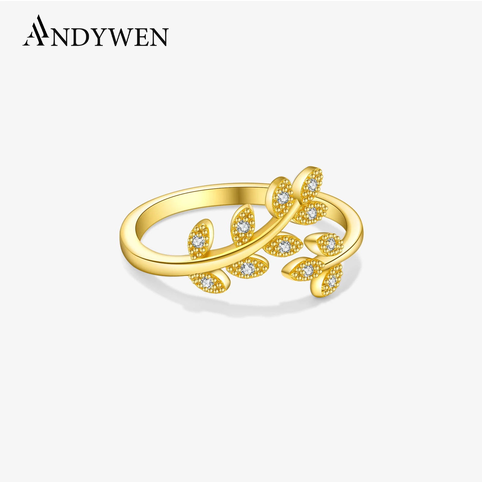 ANDYWEN 925 Sterling Silver Gold Open Adjustable leafs Women Resizable Ring 2023 Wedding Luxury Crystal CZ Fine Jewelry
ANDYWEN 925 Sterling Silver Gold Open Adjustable leafs Women Resizable Ring 2023 Wedding Luxury Crystal CZ Fine Jewelry