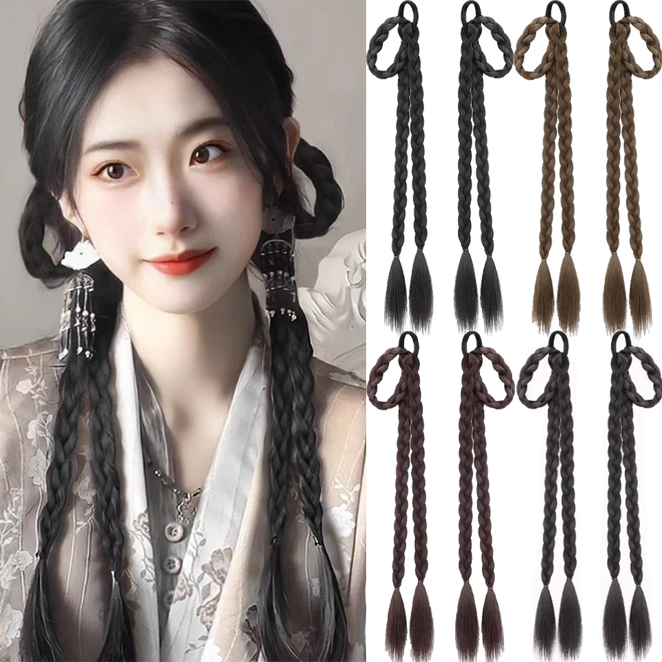 Synthetic Wig Braid Women's Ponytail Natural New Chinese Style Sweet And Cool Braided Hair Hanging Ear Rabbit Double Ponytai
Synthetic Wig Braid Women's Ponytail Natural New Chinese Style Sweet And Cool Braided Hair Hanging Ear Rabbit Double Ponytai