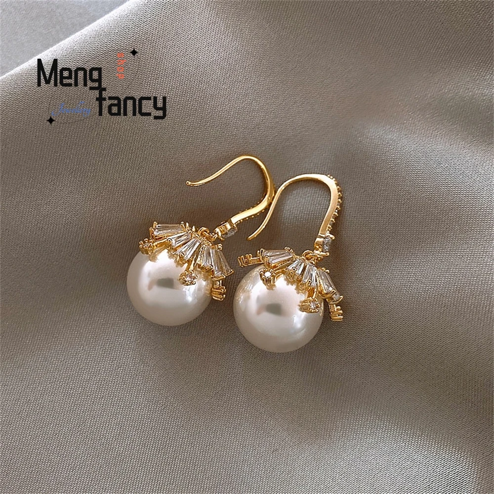 Fashionable French Pearl Earrings With A Sense Of Design, Women's Micro-Set Zircon Flower Earrings, Trendy And Elegant Earrings
Fashionable French Pearl Earrings With A Sense Of Design, Women's Micro-Set Zircon Flower Earrings, Trendy And Elegant Earrings