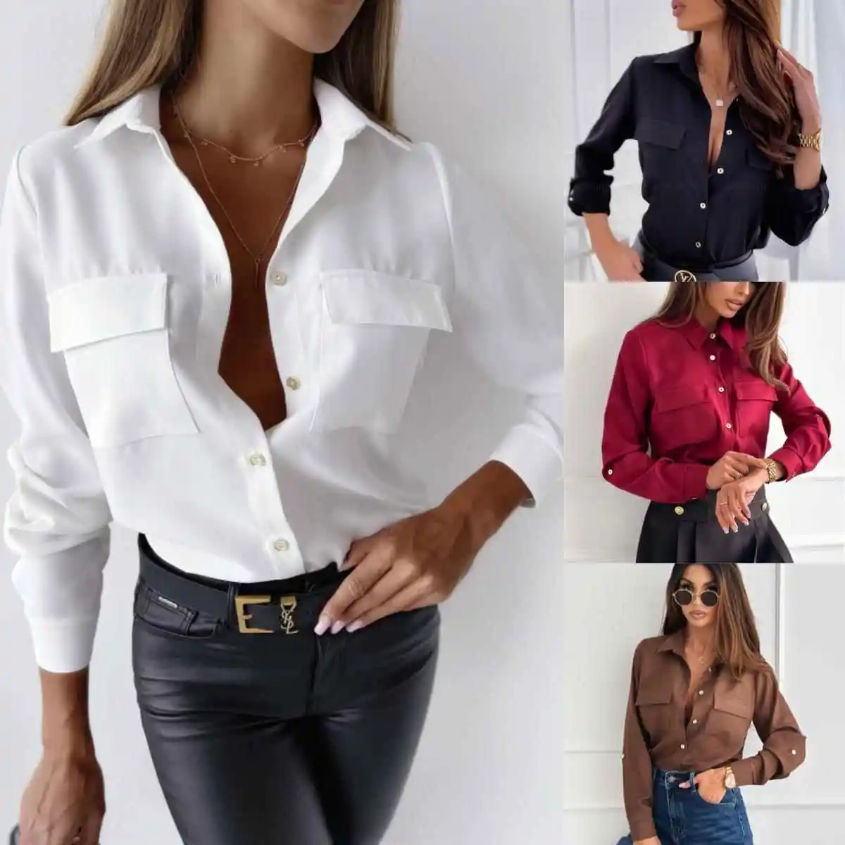 Women's Long Sweed Shirt Commute Style Woven Fabric Resistant to Deformation Winter Collection Color Block Design
Women's Long Sweed Shirt Commute Style Woven Fabric Resistant to Deformation Winter Collection Color Block Design