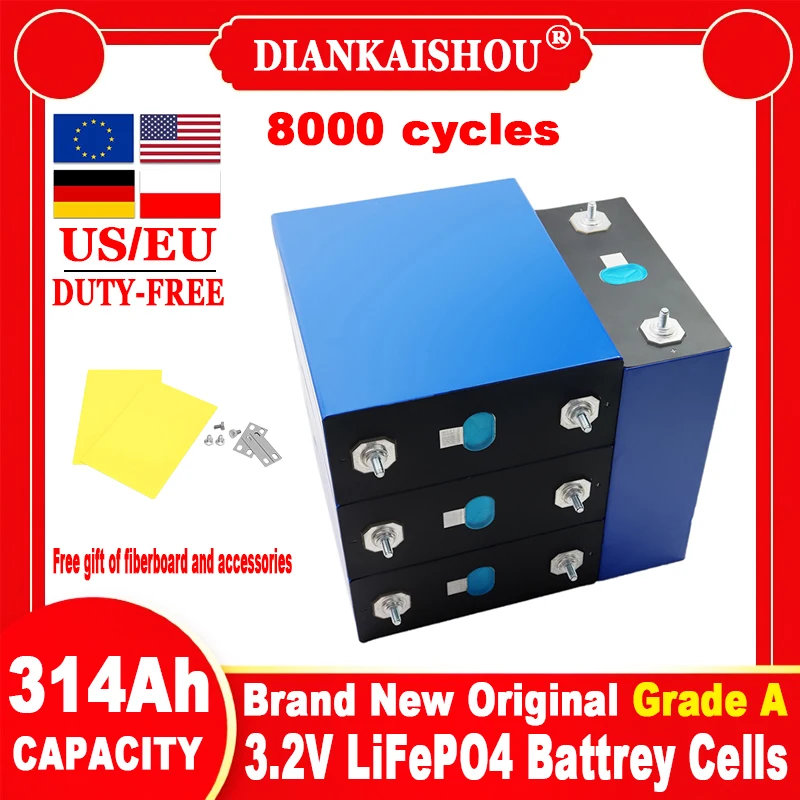 Новый аккумулятор LiFePO4 3,2 В, 314 Ач, 3C, высокая мощность, класс A, 12 В, 24 В, 48 В, солнечный аккумулятор EV RV, тележка для гольфа, инвертор, комплект морских аккумуляторов
Новый аккумулятор LiFePO4 3,2 В, 314 Ач, 3C, высокая мощность, класс A, 12 В, 24 В, 48 В, солнечный аккумулятор EV RV, тележка для гольфа, инвертор, комплект морских аккумуляторов