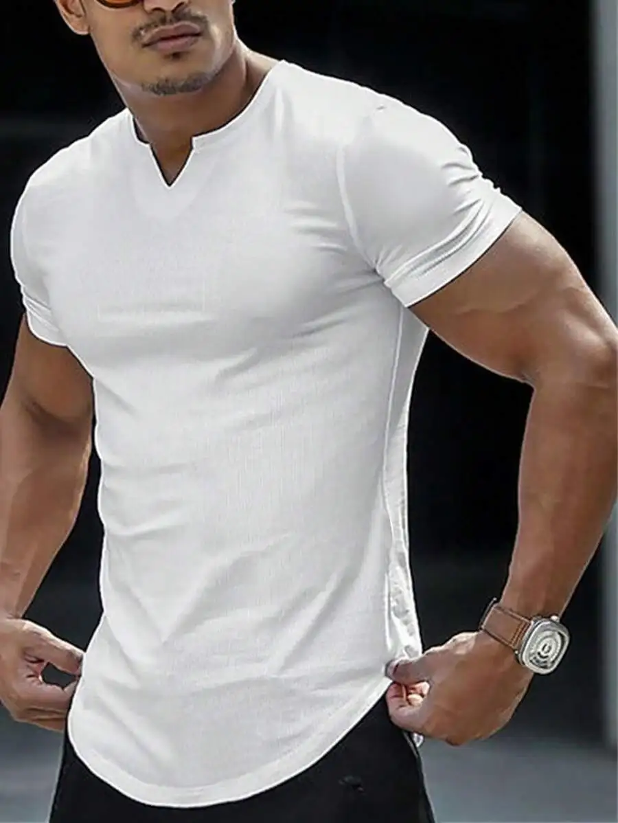 Men Solid V-Neck Casual Short Sleeve Workout Tee
Men Solid V-Neck Casual Short Sleeve Workout Tee