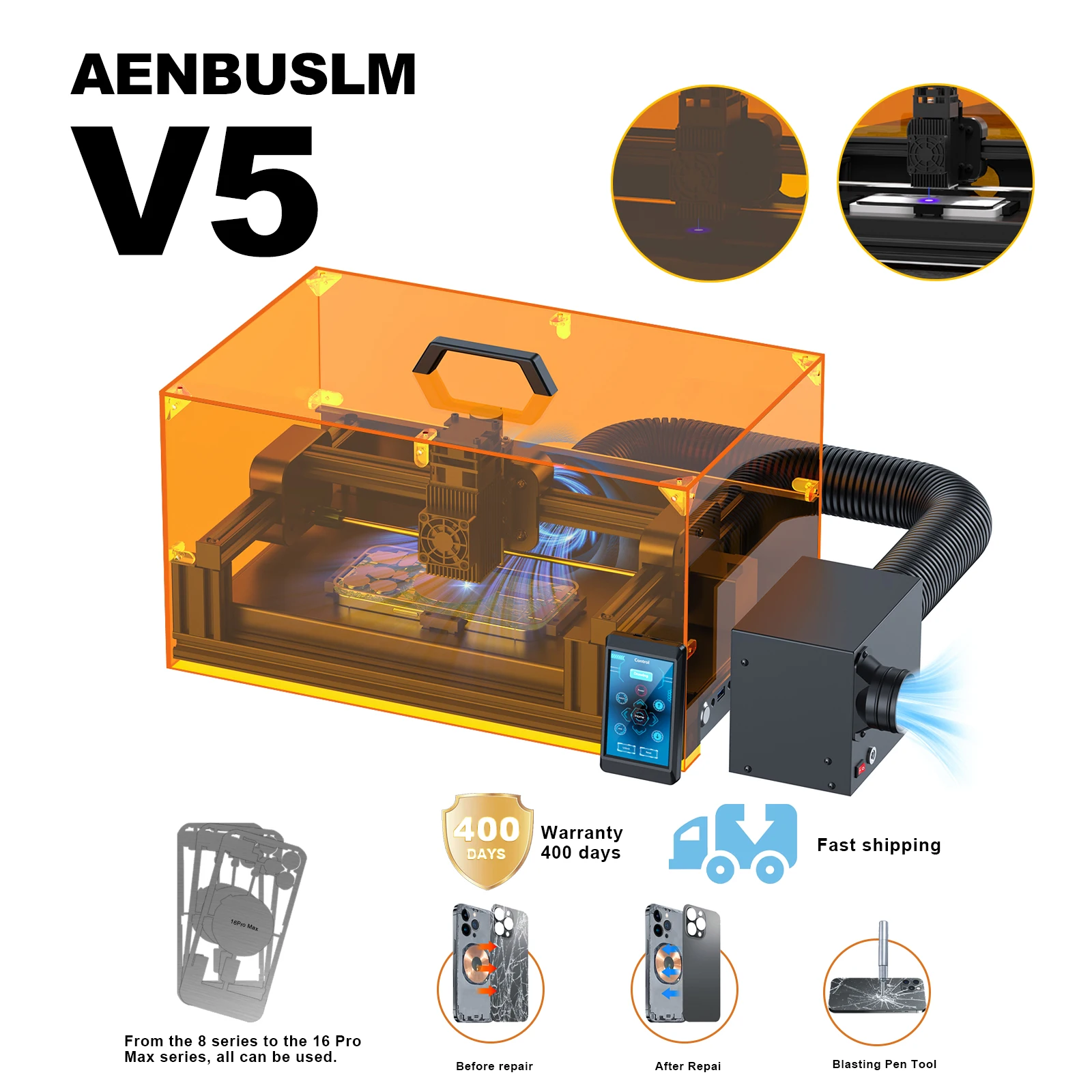 Лазерный станок AENBUSLM V5 Ultra 80W для удаления заднего стекла iPhone 8-17, с автофокусом для удаления клея. Обновленная функция гравировки.
Лазерный станок AENBUSLM V5 Ultra 80W для удаления заднего стекла iPhone 8-17, с автофокусом для удаления клея. Обновленная функция гравировки.