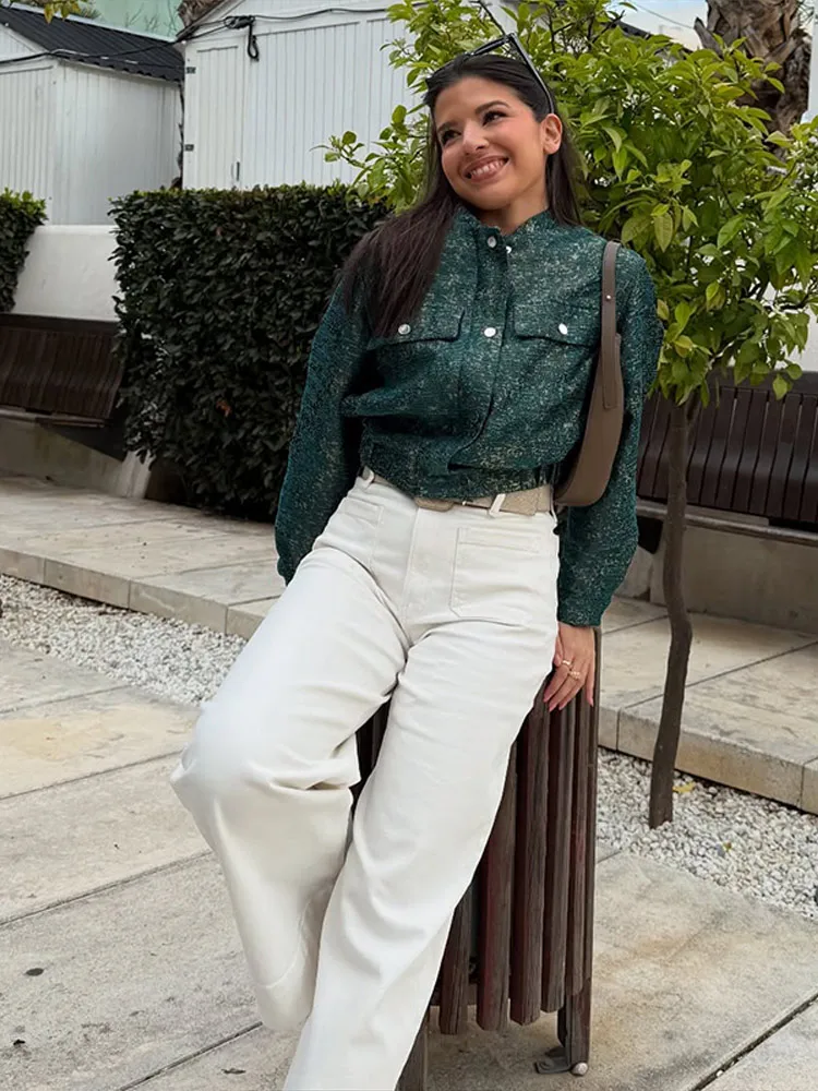 Stand Up Collar Color Blocked Jacket Woman Zipper Pockets Long Sleeves Loose Short Coat Casual Chic Street Women's New Baggy Top
Stand Up Collar Color Blocked Jacket Woman Zipper Pockets Long Sleeves Loose Short Coat Casual Chic Street Women's New Baggy Top