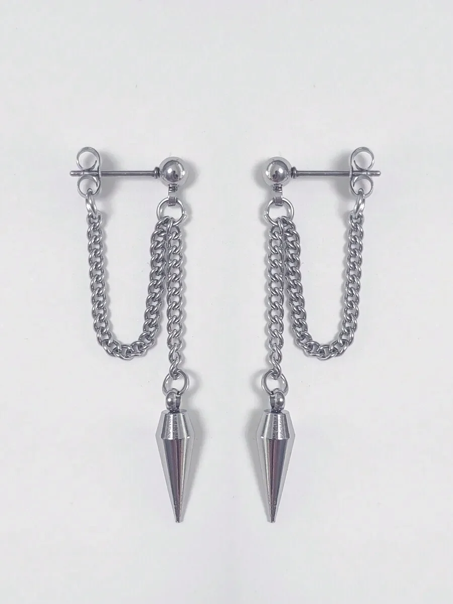 Stainless Steel Punk Cone Shape Chain Dangle Earrings For Men Hypoallergenic
Stainless Steel Punk Cone Shape Chain Dangle Earrings For Men Hypoallergenic