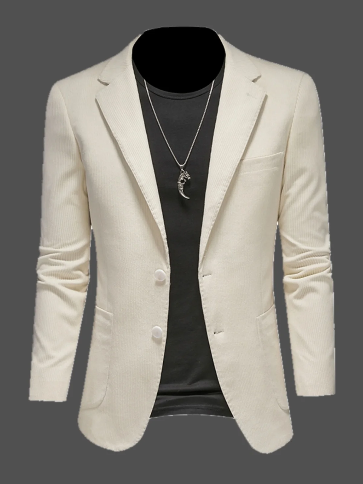 Весенне-осенний мужской костюм из вельвета: повседневный деловой пиджак с двумя разрезами, модный корейский жилет в стиле Stand Fit
Весенне-осенний мужской костюм из вельвета: повседневный деловой пиджак с двумя разрезами, модный корейский жилет в стиле Stand Fit