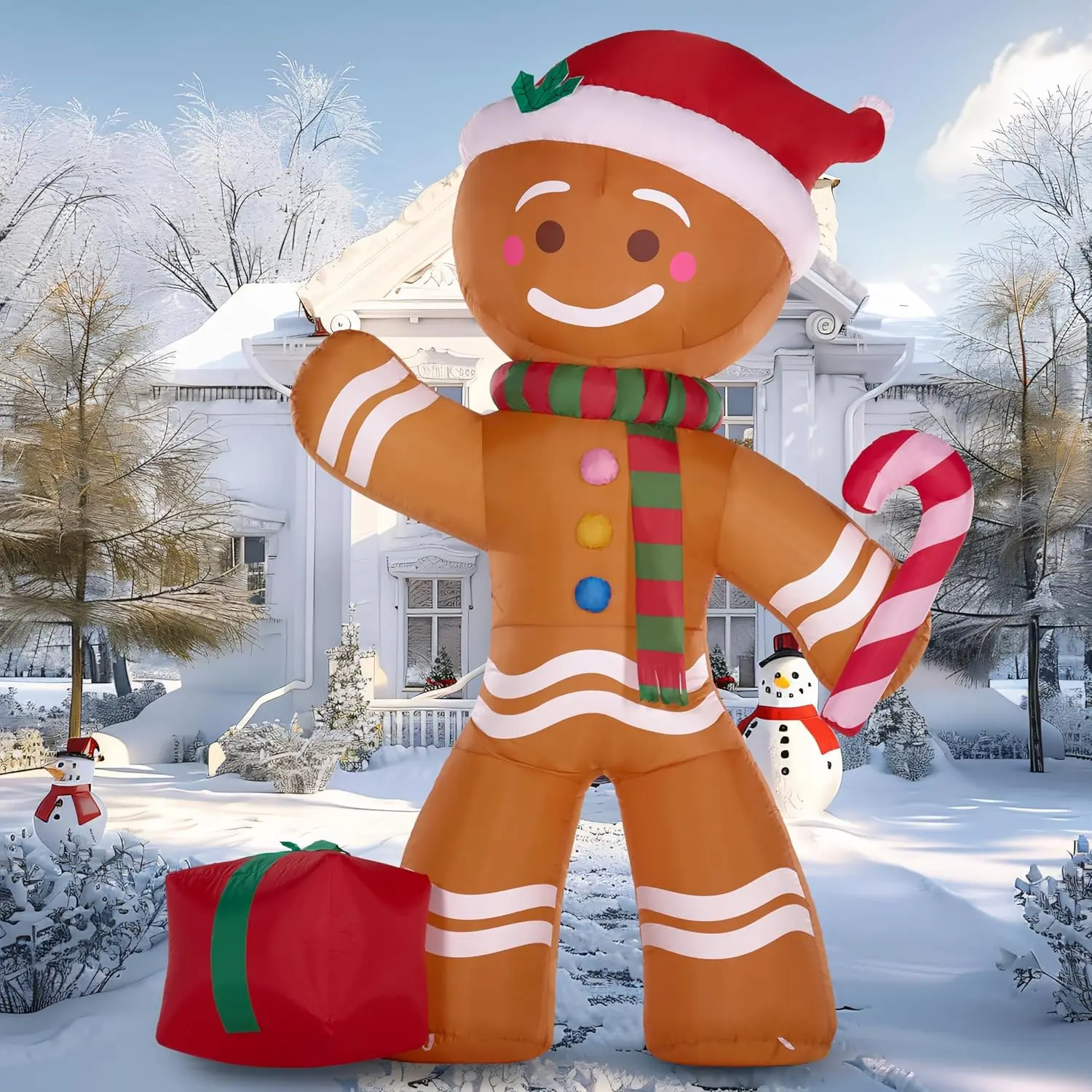 JOYFY 8 FT Christmas Inflatable Gingerbread Man with Candy Cane with Build-in LEDs for Xams Party Outdoor Décor
JOYFY 8 FT Christmas Inflatable Gingerbread Man with Candy Cane with Build-in LEDs for Xams Party Outdoor Décor