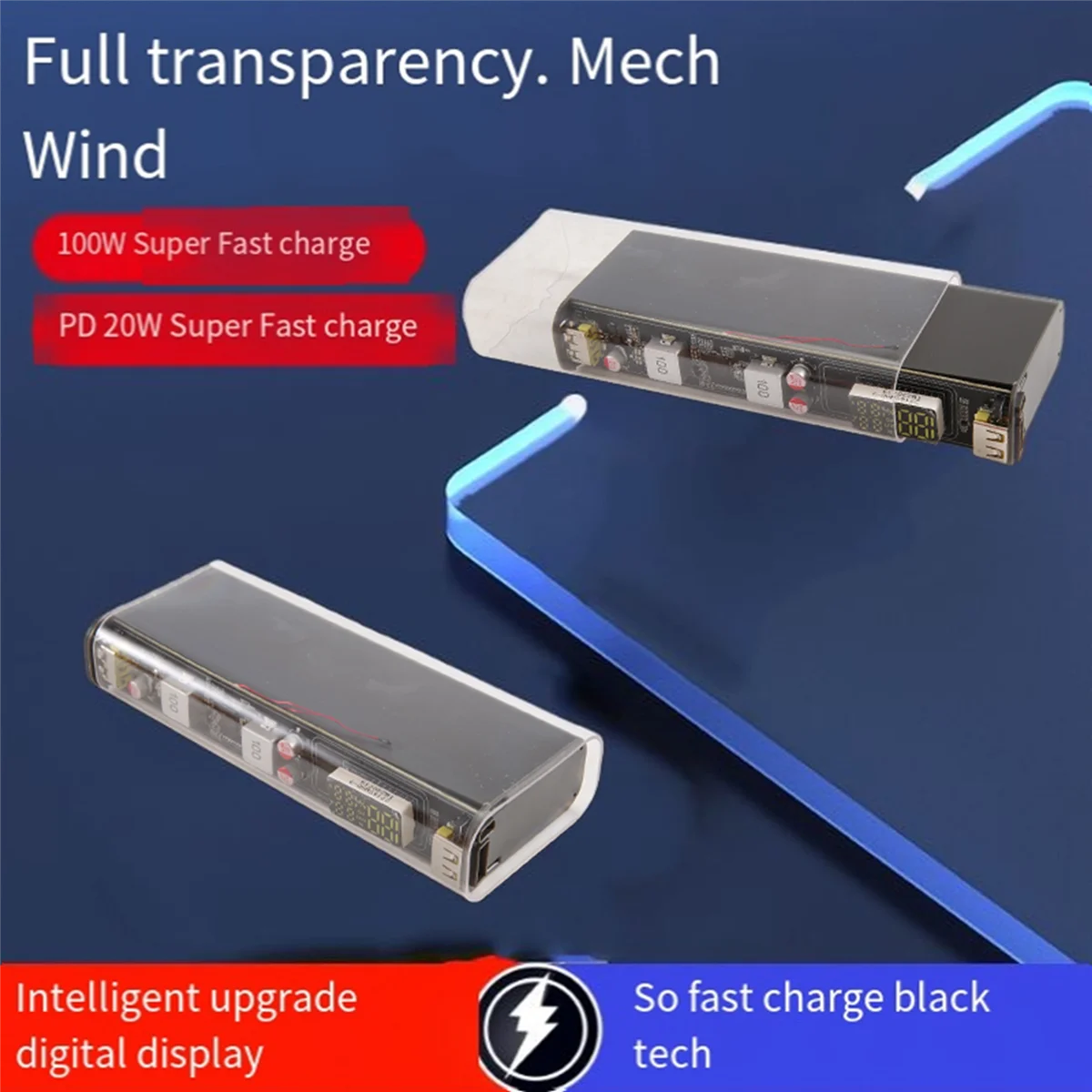 New DIY Power Bank Case 100W with USB TYPE C Two-Way Fast Charging Board Powerbank Case Suit 18650/21700 Battery Case Grey
New DIY Power Bank Case 100W with USB TYPE C Two-Way Fast Charging Board Powerbank Case Suit 18650/21700 Battery Case Grey