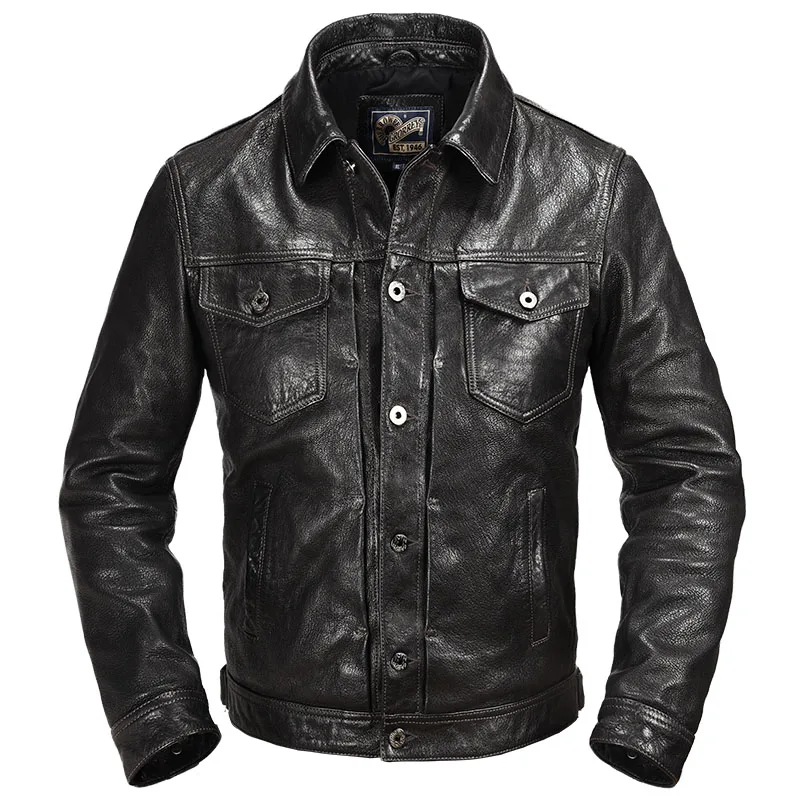 Genuine Leather Jacket Men's Top Layer Goat Leather Retro Casual Short Fashion Motorcycle Riding Jacket Leather Jacket
Genuine Leather Jacket Men's Top Layer Goat Leather Retro Casual Short Fashion Motorcycle Riding Jacket Leather Jacket