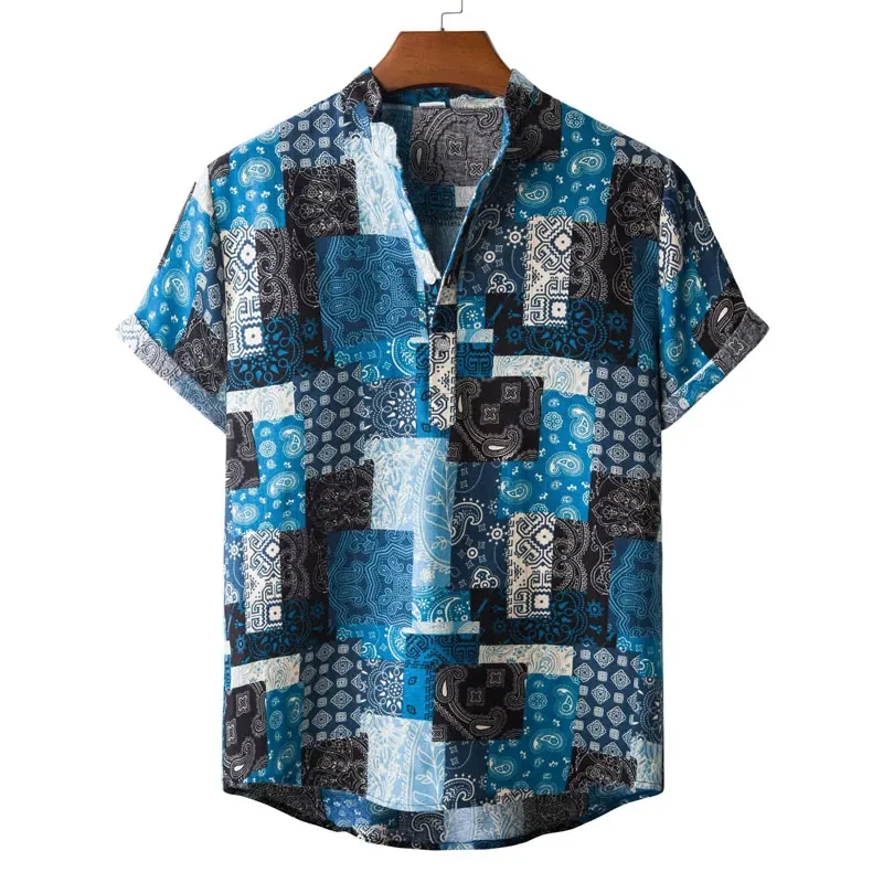 Men's Henry Shirts Shivering 3D Printing Ethnic Style Standing Collar Shirt Short Sleeved Male Clothing OverSized Casual Tops
Men's Henry Shirts Shivering 3D Printing Ethnic Style Standing Collar Shirt Short Sleeved Male Clothing OverSized Casual Tops