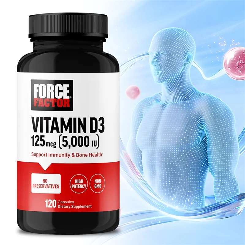 Vitamin D3 Capsules - Promote Calcium Absorption, Promote Bone Teeth and Skin, Nerve, Heart Health, Support Immunity
Vitamin D3 Capsules - Promote Calcium Absorption, Promote Bone Teeth and Skin, Nerve, Heart Health, Support Immunity