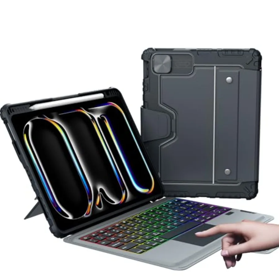 Pro 11 Inch Case with Keyboard: Protective Detachable Backlit Keyboard Larger Trackpad Portrait/Landscape Modes Camera Cover Pe
Pro 11 Inch Case with Keyboard: Protective Detachable Backlit Keyboard Larger Trackpad Portrait/Landscape Modes Camera Cover Pe