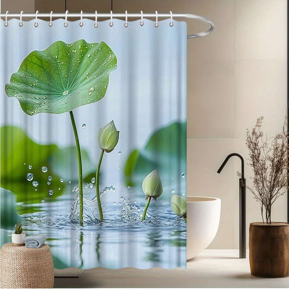 Занавеска для душа Lotus, дизайн Tranquil Water, устойчивый к выцветанию полиэстер, можно стирать в машине, элегантный декор для ванны
Занавеска для душа Lotus, дизайн Tranquil Water, устойчивый к выцветанию полиэстер, можно стирать в машине, элегантный декор для ванны