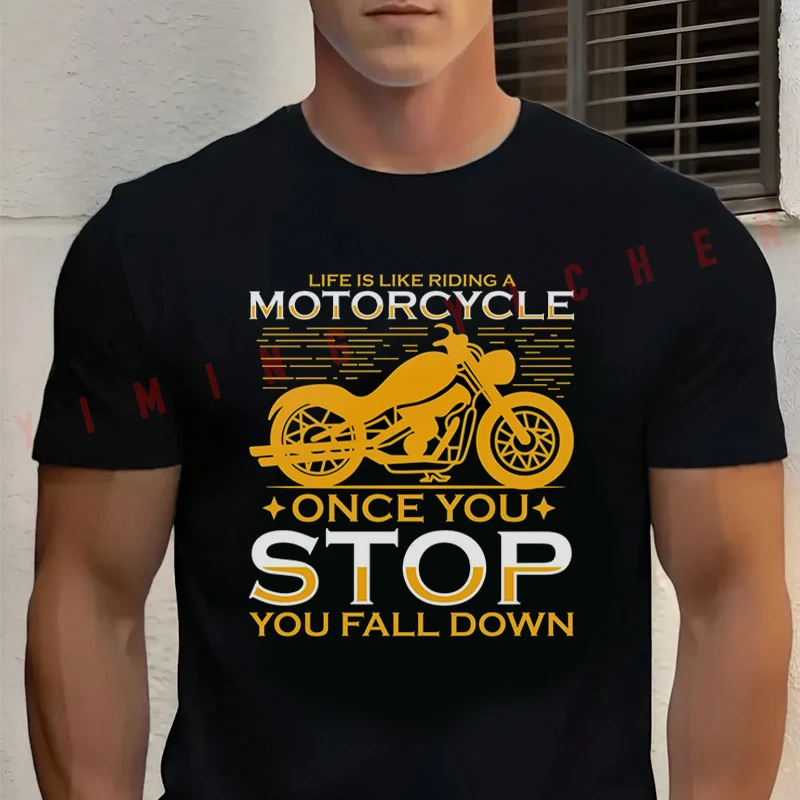 Life Is Like Riding A Motorcycle T-Shirt Men‘s Cotton Summer Short-sleeved Casual Streetwear Tops Tee
Life Is Like Riding A Motorcycle T-Shirt Men‘s Cotton Summer Short-sleeved Casual Streetwear Tops Tee