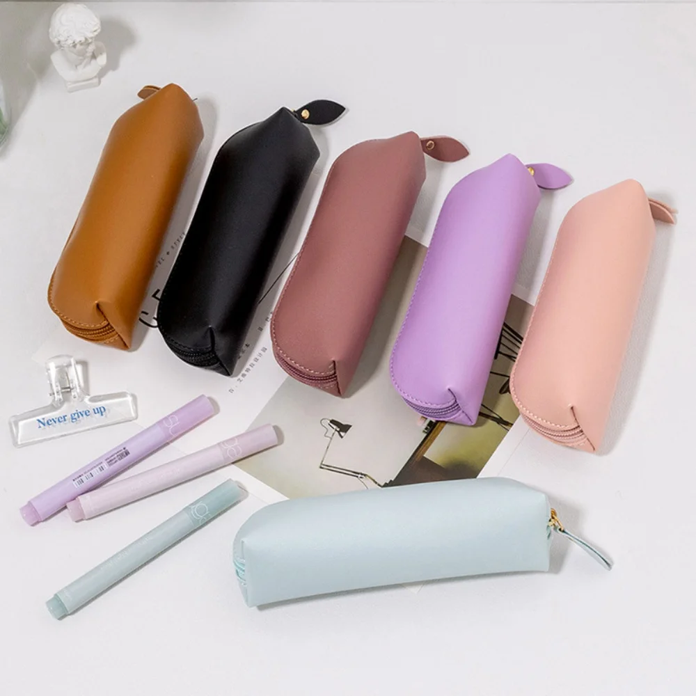 Pu Leather Mini Pencil Case Dirt-Proof Makeup Brush Storage Bag Zipper Pencil Pouch Simple Solid Pencil Case Stationery Box
Pu Leather Mini Pencil Case Dirt-Proof Makeup Brush Storage Bag Zipper Pencil Pouch Simple Solid Pencil Case Stationery Box