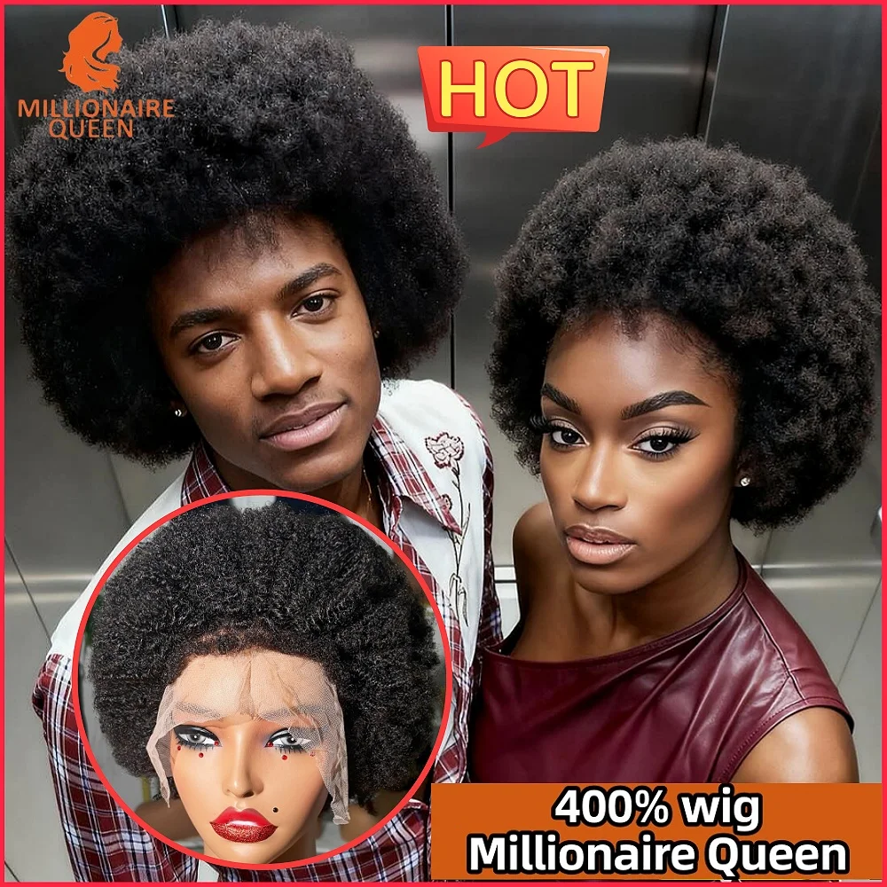 Millionaire Queen Hair Store 400% 13x4 Lace Frontal Wigs 100% Human Hair Afro 4C Kinky Curly Super Double Drawn Glueless Wigs
Millionaire Queen Hair Store 400% 13x4 Lace Frontal Wigs 100% Human Hair Afro 4C Kinky Curly Super Double Drawn Glueless Wigs