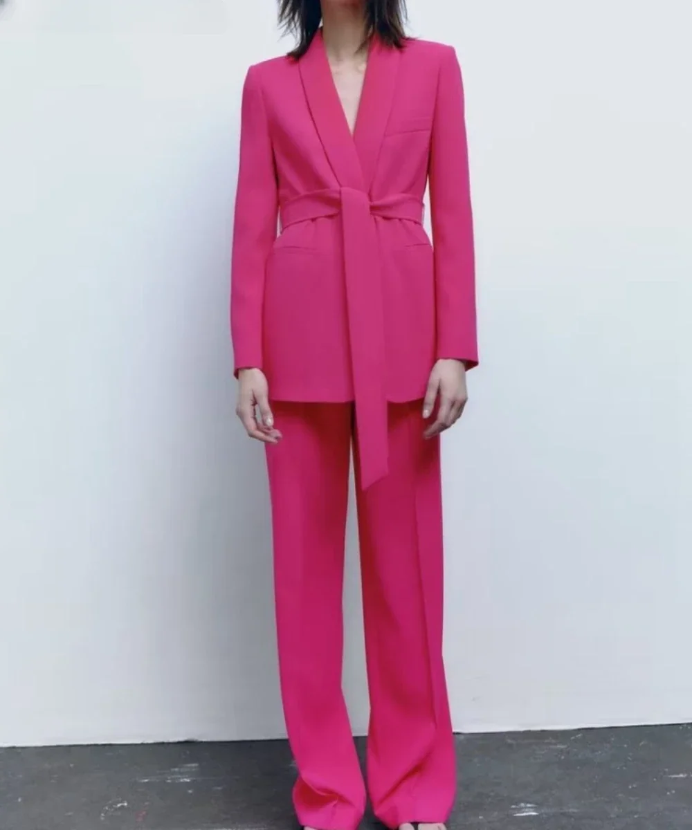 New Fashion 2 Pieces Sets Suit for Women Autumn Elegant Office Wear Casual Blazer Coats with Belt and High Waist Pant Suits
New Fashion 2 Pieces Sets Suit for Women Autumn Elegant Office Wear Casual Blazer Coats with Belt and High Waist Pant Suits