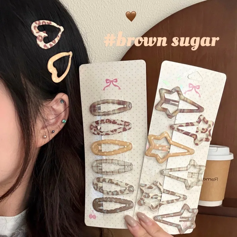 New Brown Tone Leopard Enamel Star Side Hair Clips for Bangs Sweet Teen Non Slip Premium Lightweight Cute Comfortable Headwear
New Brown Tone Leopard Enamel Star Side Hair Clips for Bangs Sweet Teen Non Slip Premium Lightweight Cute Comfortable Headwear