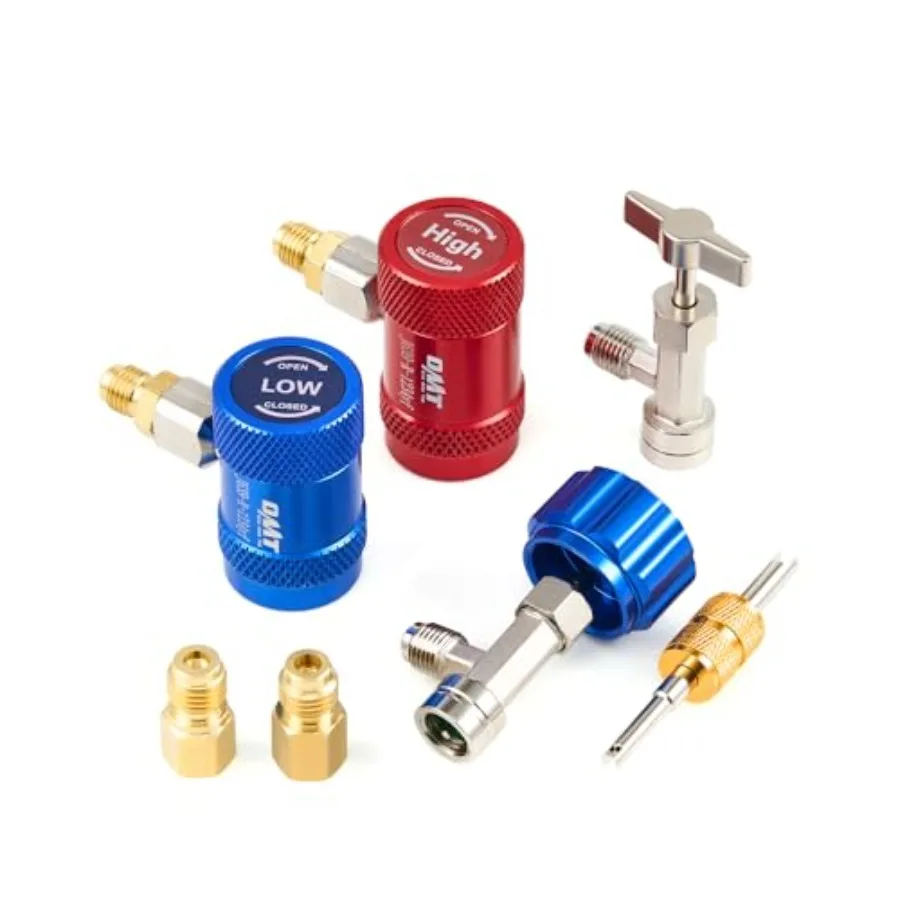 R1234yf Quick Couplers Set R1234yf Adapter Tool Kit with Self-Sealing and Puncture Can Tap High and Low R1234yf Couplers Set wi
R1234yf Quick Couplers Set R1234yf Adapter Tool Kit with Self-Sealing and Puncture Can Tap High and Low R1234yf Couplers Set wi